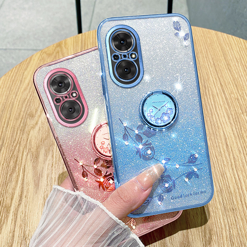 KADEM For Realme C67 4G Cell Phone Case Ring Kickstand Gradient Glitter TPU Cover KADEM For Realme C67 4G Cell Phone Case Ring Kickstand Gradient Glitter TPU Cover